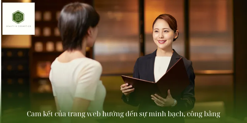 Cam kết của trang web hướng đến sự minh bạch, công bằng